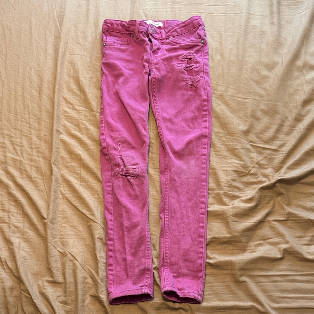 Levi's Kids Pink 710 Super Skinny Distressed Jeans - Size 7